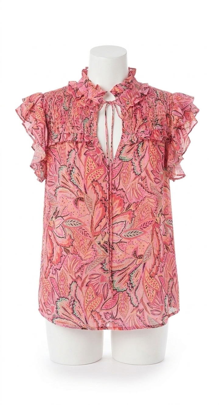 NEW GILNER FARRAR sienna blouse in dahlia floral
